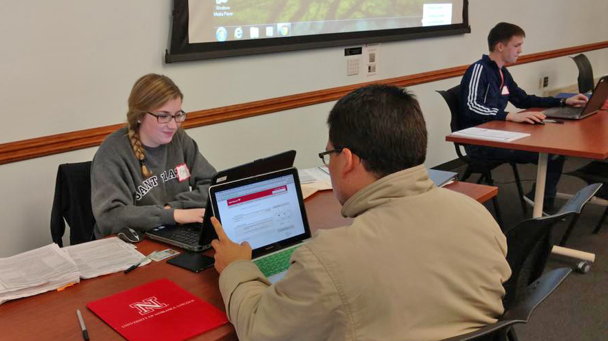 Volunteers assisted Huskers in tax return preparation and financial education. // Lincoln VITA (EITC) Coalition