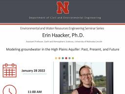 Environmental and Water Resources Engineering Seminar Series- January 28th