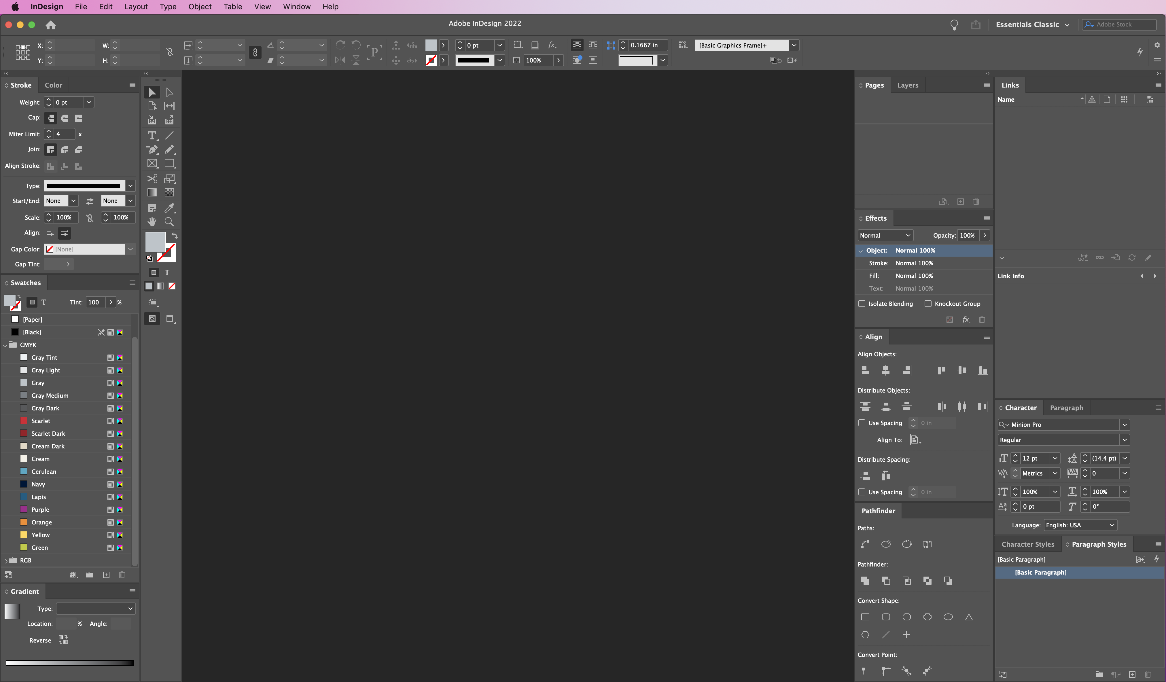 InDesign without any documents open