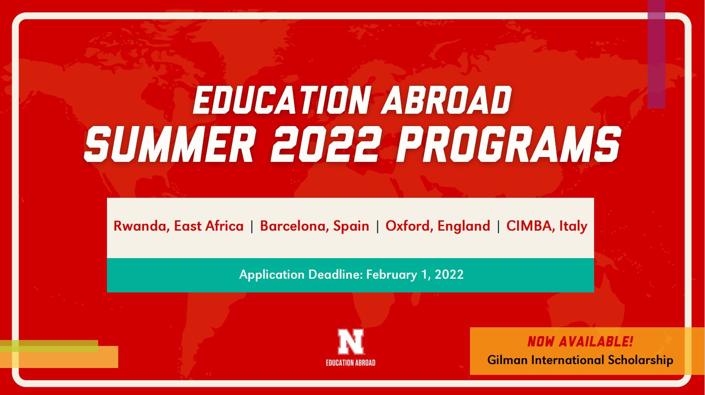 Education Abroad Summer 2022 Program Deadline is February 1