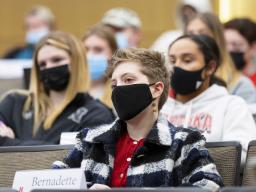 Students attend classes on the first day of the 2022 spring semester at UNL.