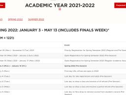 Academic Calendar