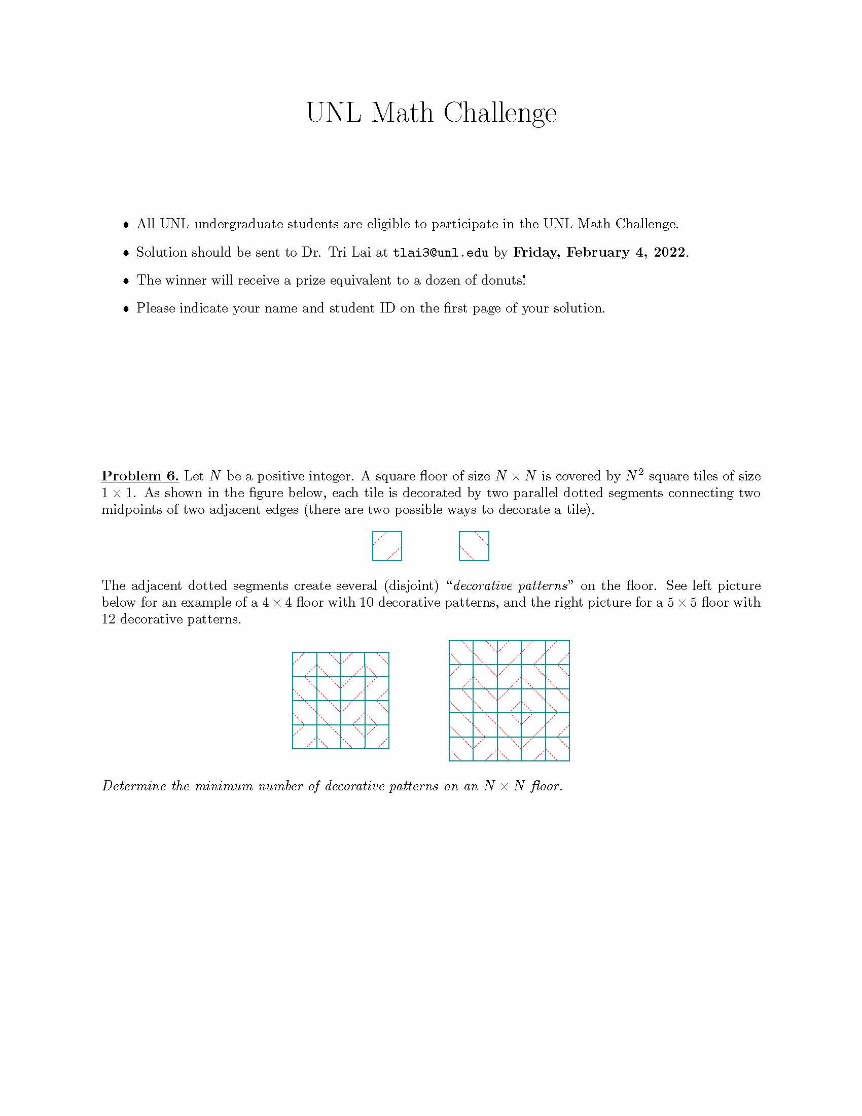 UNL Math Challenge Problem #6