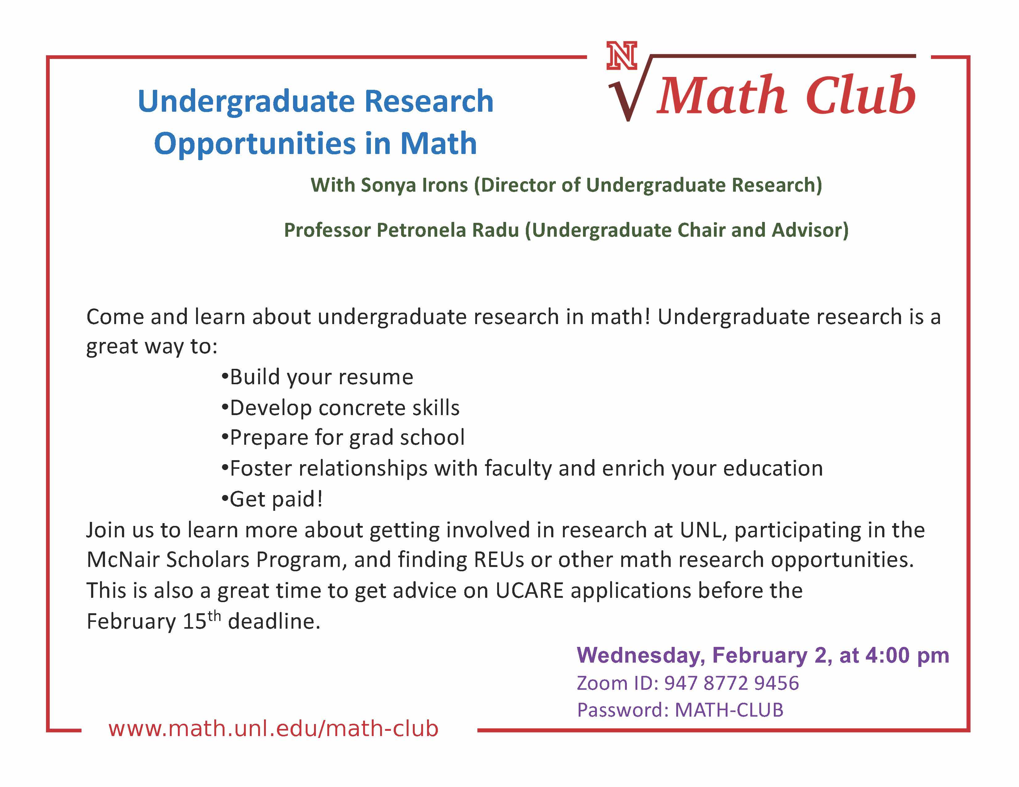 math undergraduate research opportunities