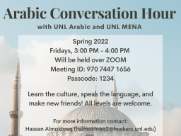 Practice your Arabic at the Arabic Conversation Hour!