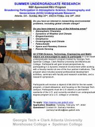Broadening Participation in Atmospheric Science, Oceanography and Geosciences Undergraduate Research