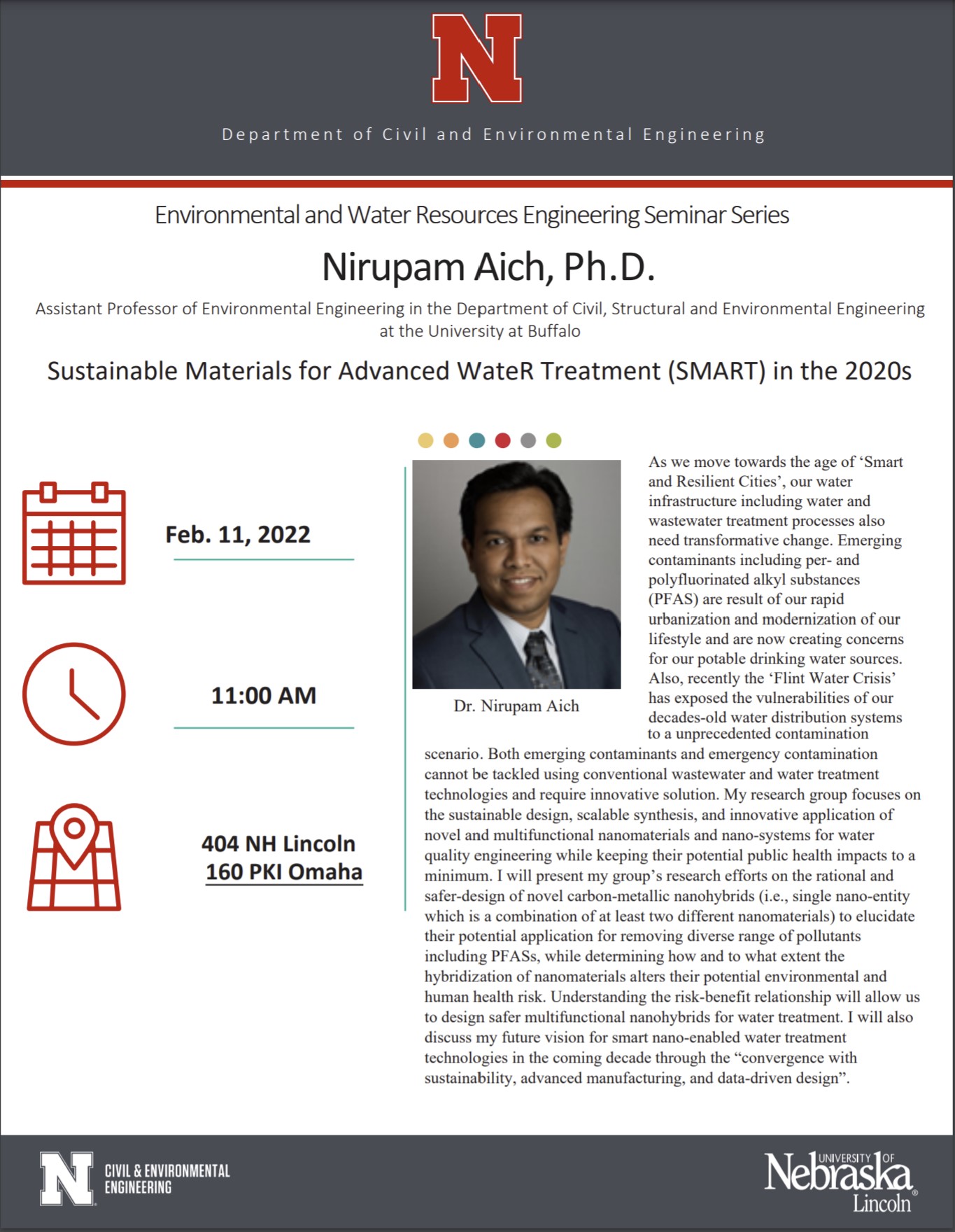 Environmental and Water Resources Engineering Seminar Series- February 11th