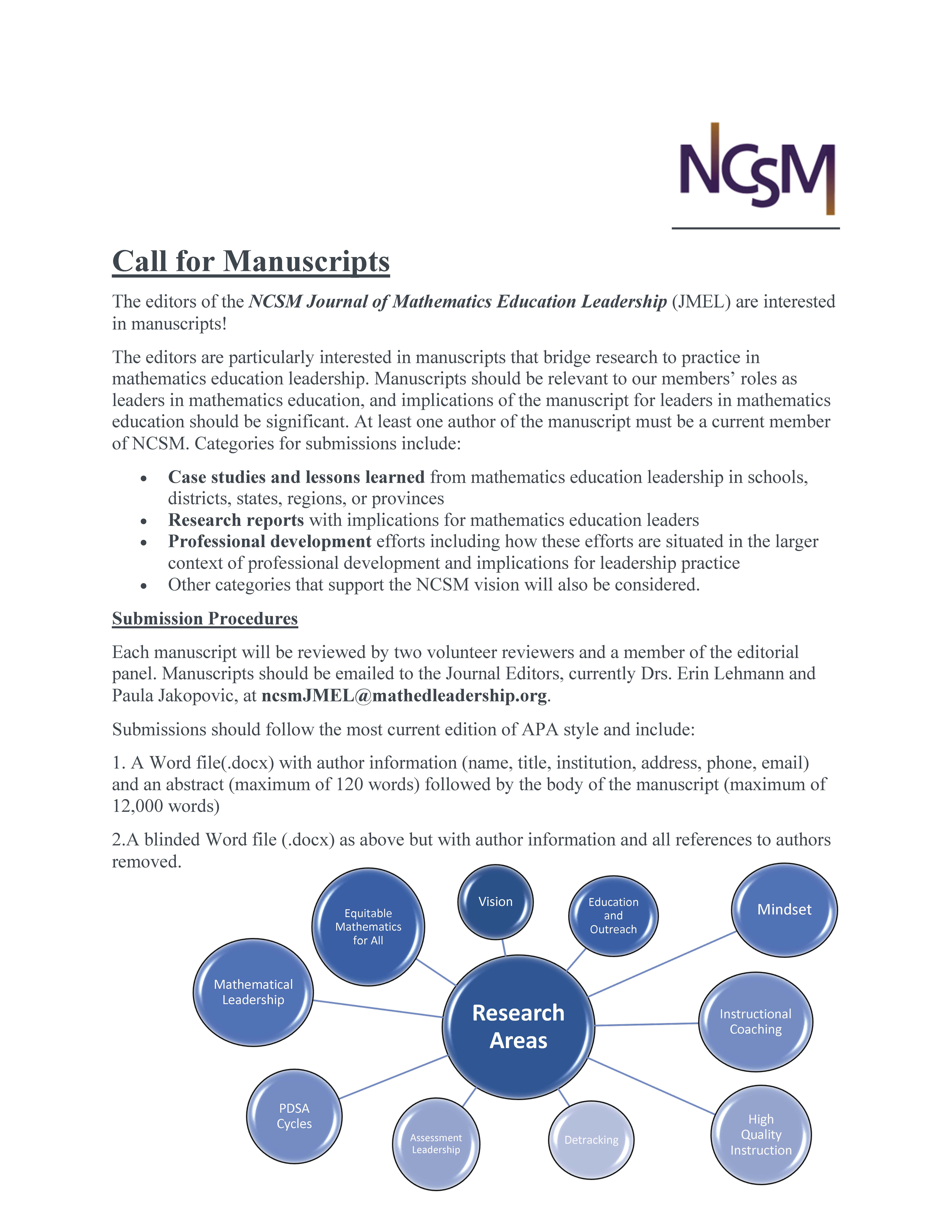 NCSM Journal of Mathematics Education Leadership (JMEL)