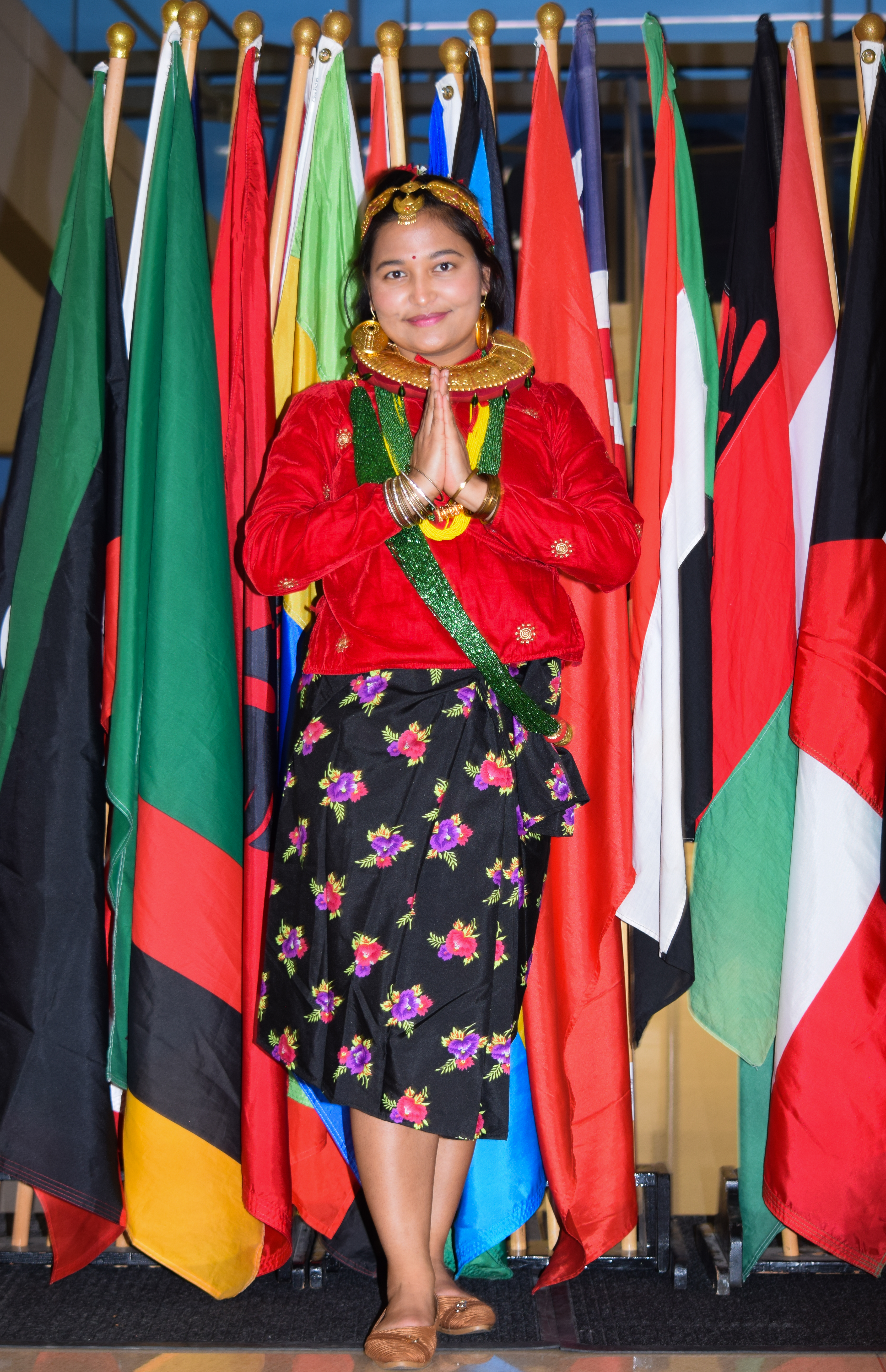 Sandhya Karki of Nepal posed at the 2021 International Education Week signature event, “Global Café and Connections.” ©Global Affairs