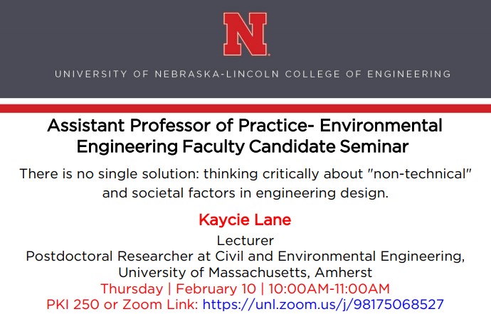 Assistant Professor of Practice- Environmental Engineering Faculty Candidate Seminar 