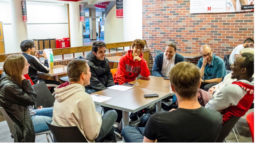 Students meet twice weekly for Coffee Talks, a program that brings together domestic and international students for conversations on campus life, culture and more.