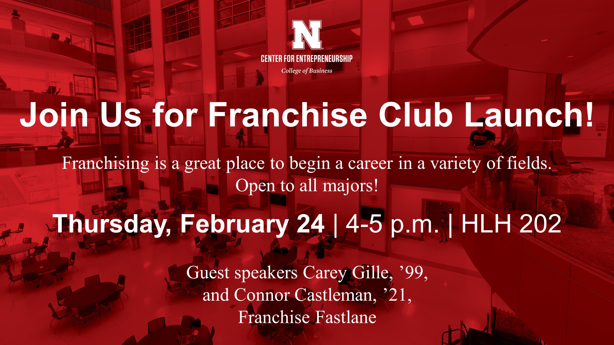 Join Us For Franchise Club Launch |  Feb. 24  4-5 p.m | HLH 202