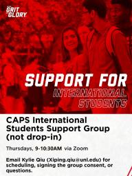 CAPS International Students Support Group (not drop-in)