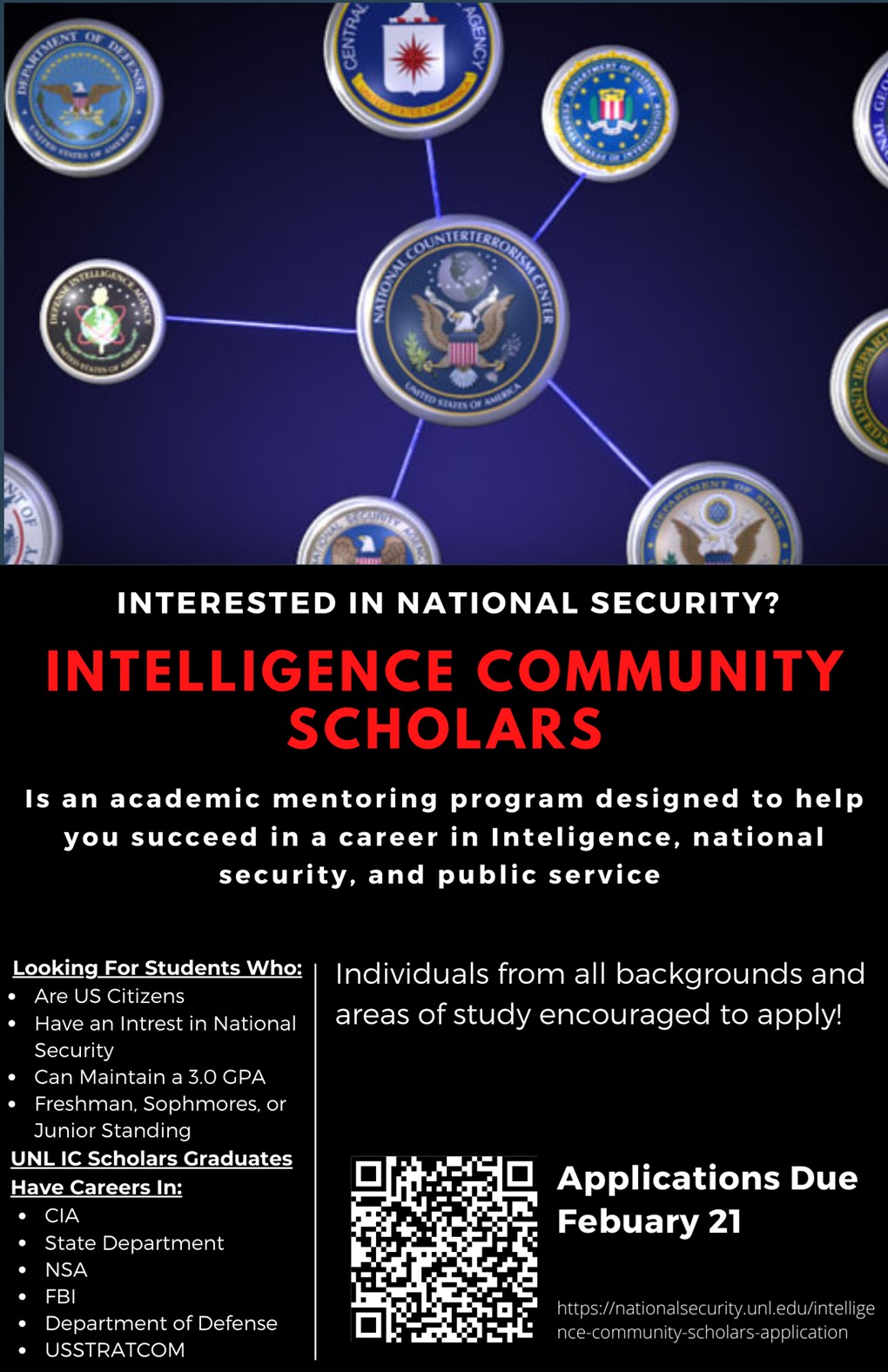 Intelligence Community Scholars Applications Due February 21!