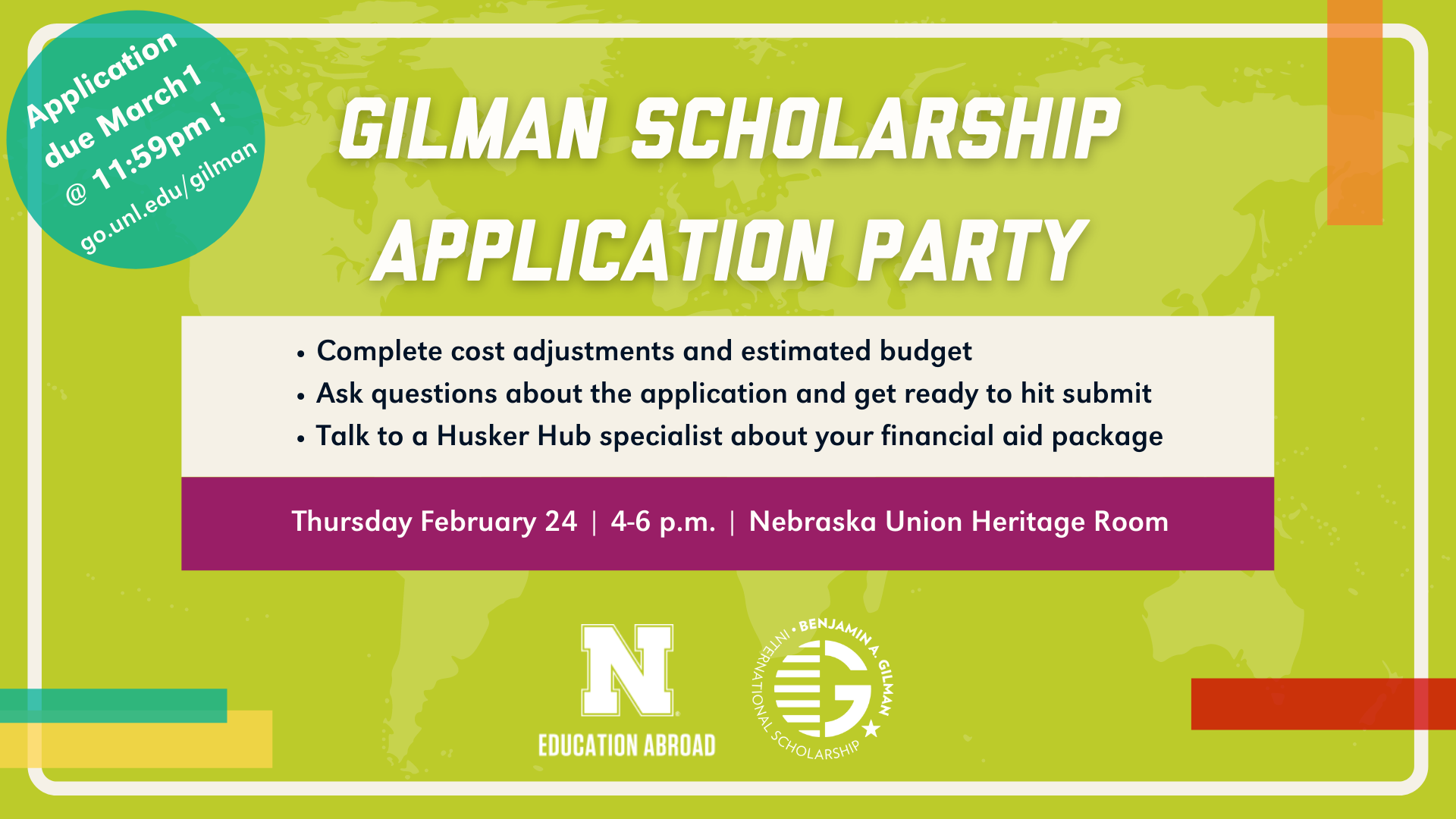 Gilman Scholarship Application Party - 2/24