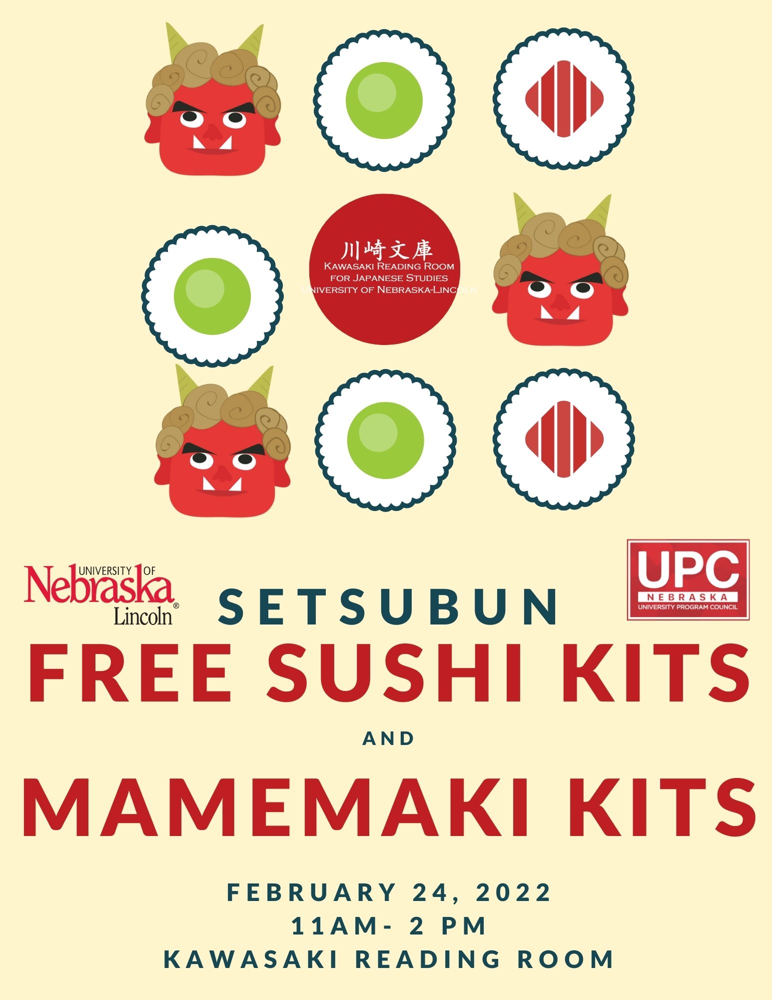 Free Sushi and Mamemaki Kits for Setsubun!