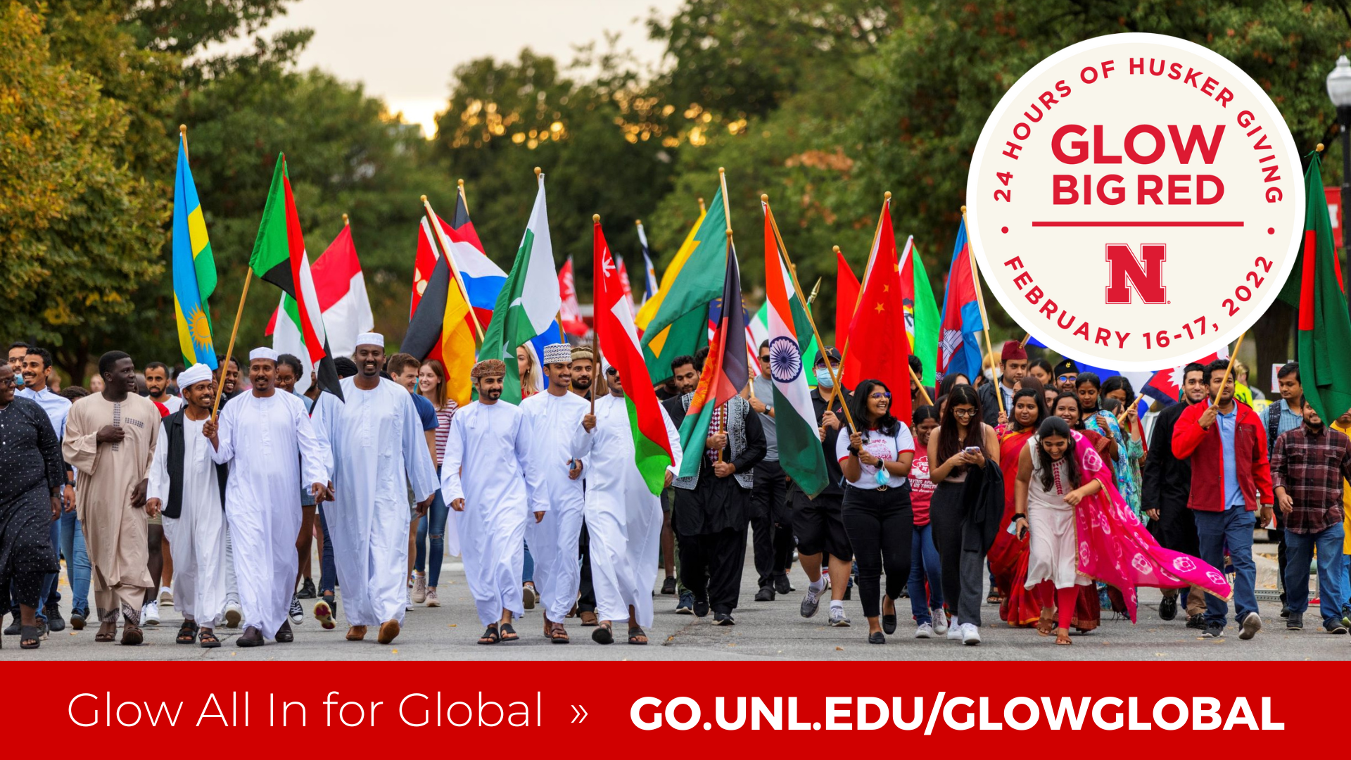 Support Global Affairs during Glow Big Red this year and help us break down barriers to global experiential learning for our students.