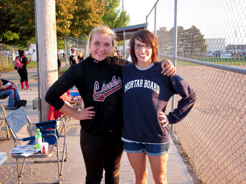 Counselor Niki Littlejohn with Junior Counselor (and softball standout!) Emma Rathe at a Lincoln High athletic event.