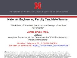 Materials Engineering Faculty Candidate Seminar