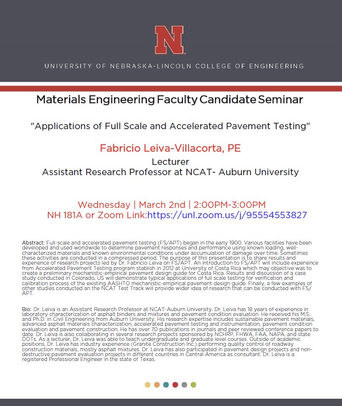 Materials Engineering Faculty Candidate Seminar 