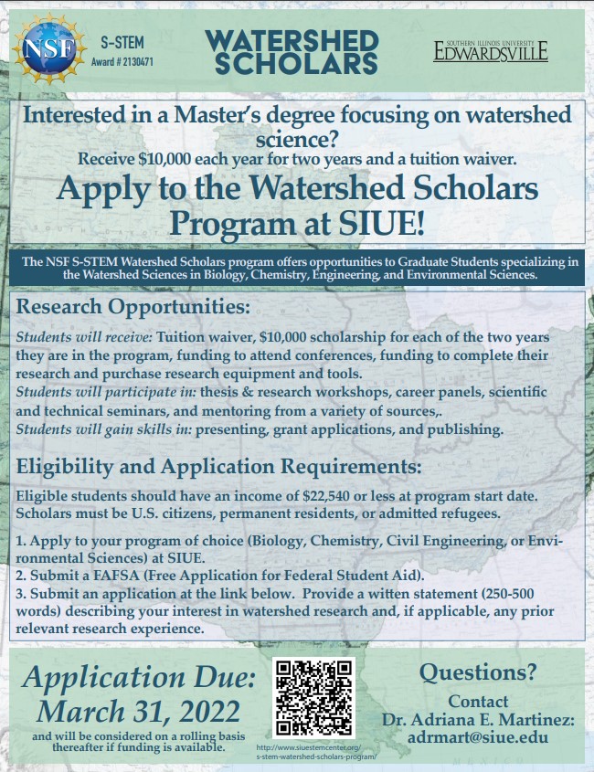 Interested in a Master’s degree focusing on watershed science? 