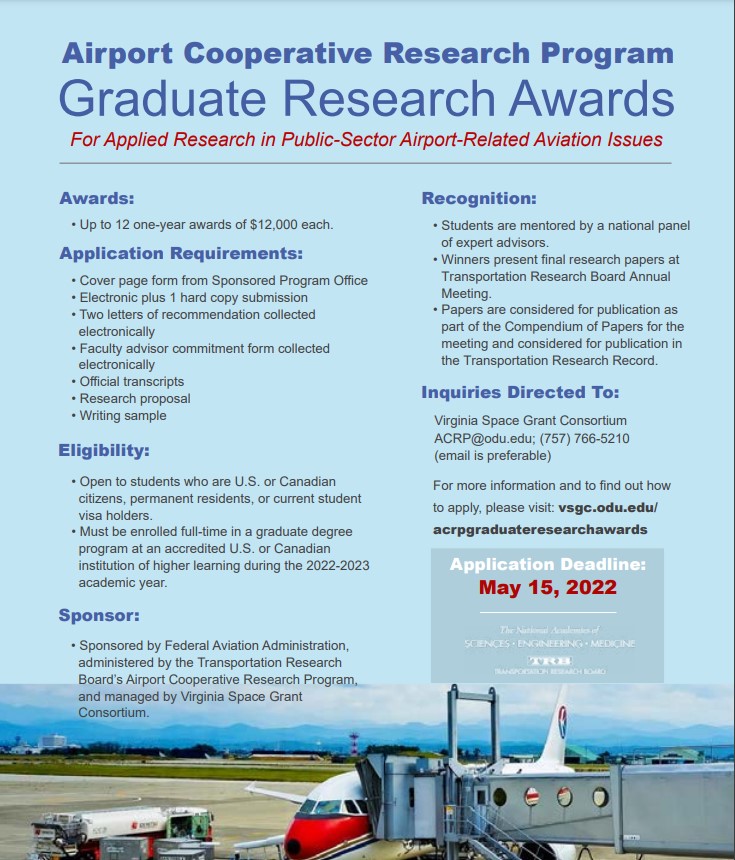 Airport Cooperative Research Program: Graduate Research Awards