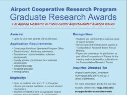Airport Cooperative Research Program: Graduate Research Awards