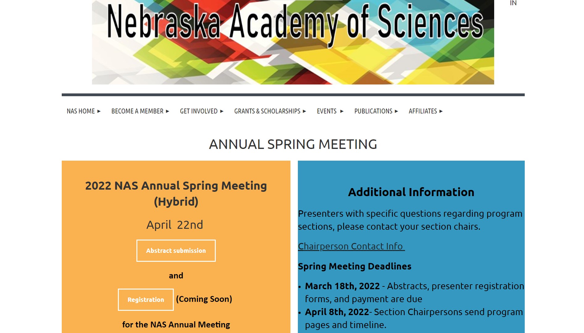 Nebraska Academy of Sciences Annual Meeting