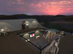 Courtesy image: "Expedition Nebraska: A Natural History VR Experience" begins in a courtyard set within a landscape resembling Nebraska’s Sandhills during a summer sunset.