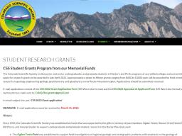 Colorado Scientific Society Student Research Grants Program