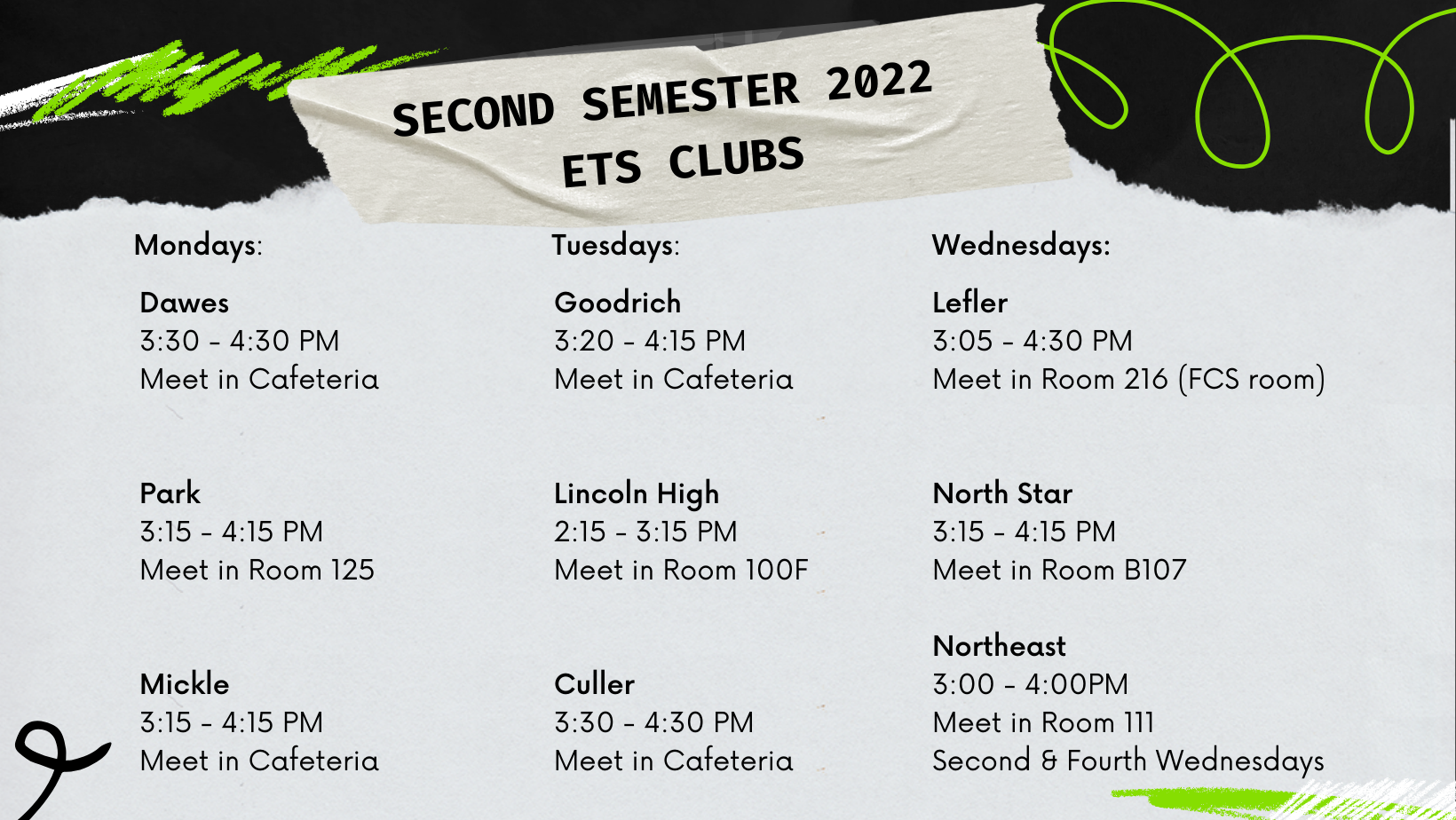Second Semester ETS Clubs