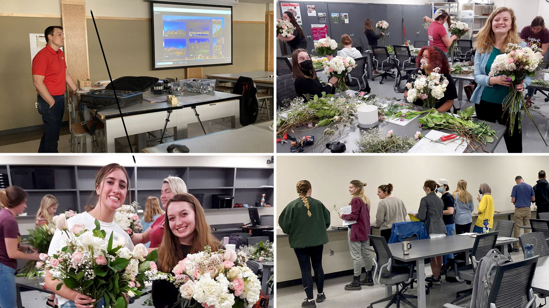 On campus and inside horticulture classes last week.