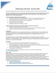 Meteorology Internship with HydroMet Consulting