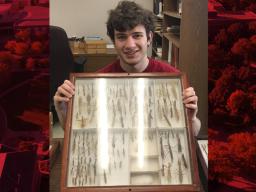 Bennett Grappone, a senior in both Entomology and Microbiology is one of the student recipients of the Undergraduate Experiential Learning grants offered through the Center for Transformative Teaching. Grappone will be using his grant to classify insects.