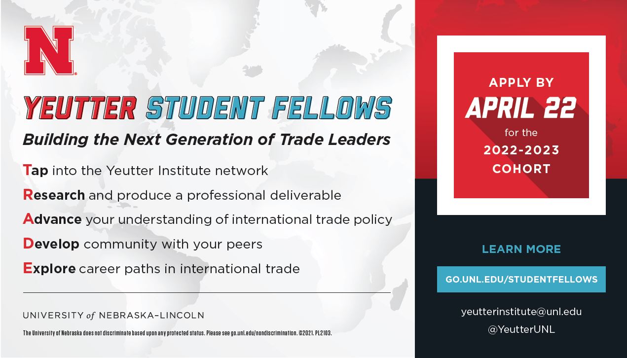 The Yeutter Student Fellows Application is Open Now