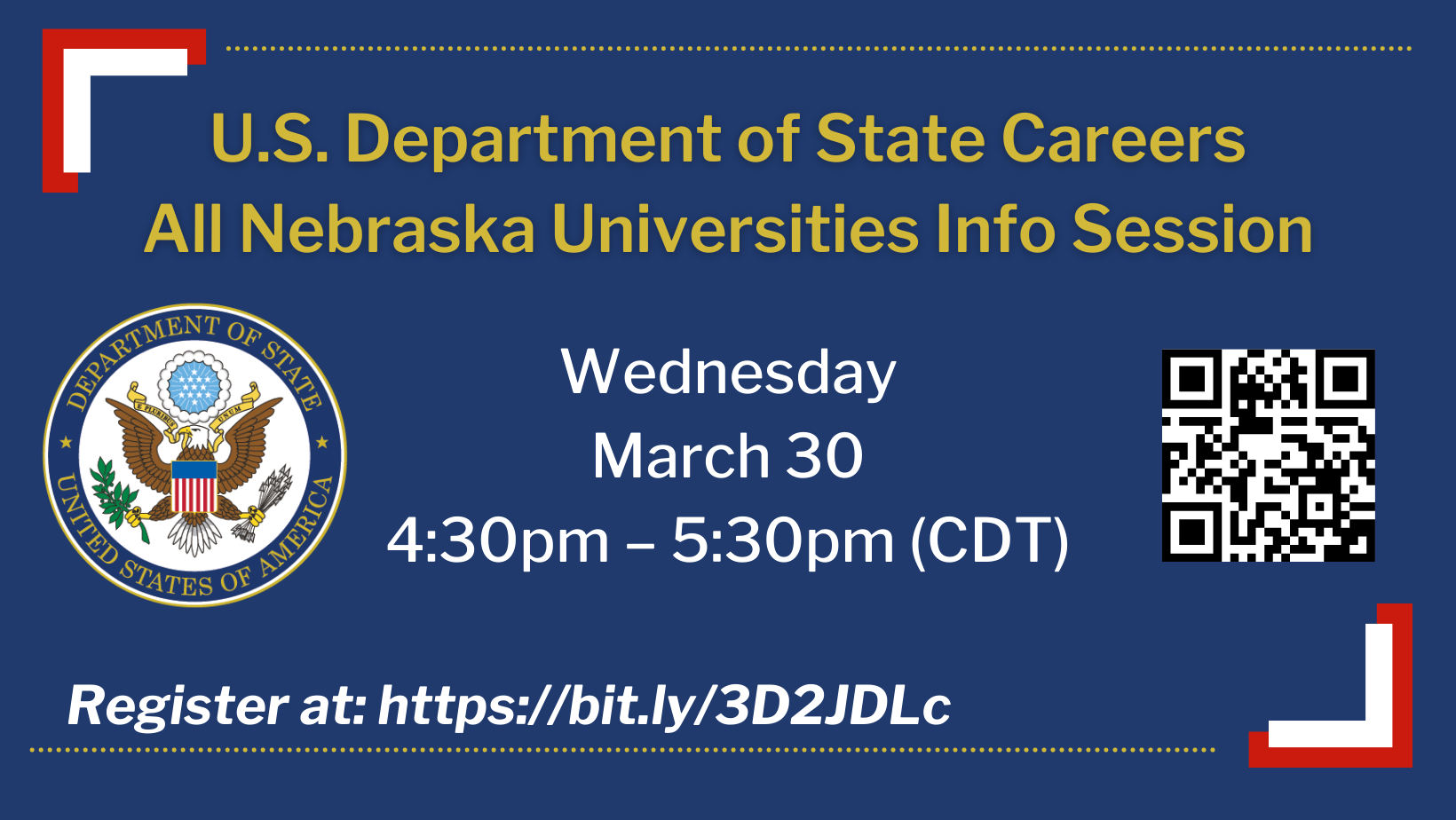 Virtual Panel: Nebraskans at the U.S. Department of State - March 30!