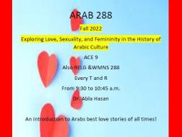 ARAB 288: Exploring Love, Sexuality, and Femininity in the History of Arabic Culture