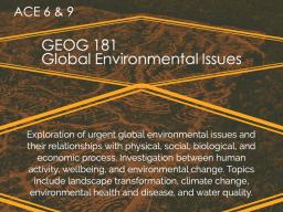 GEOG 181: Global Environmental Issues