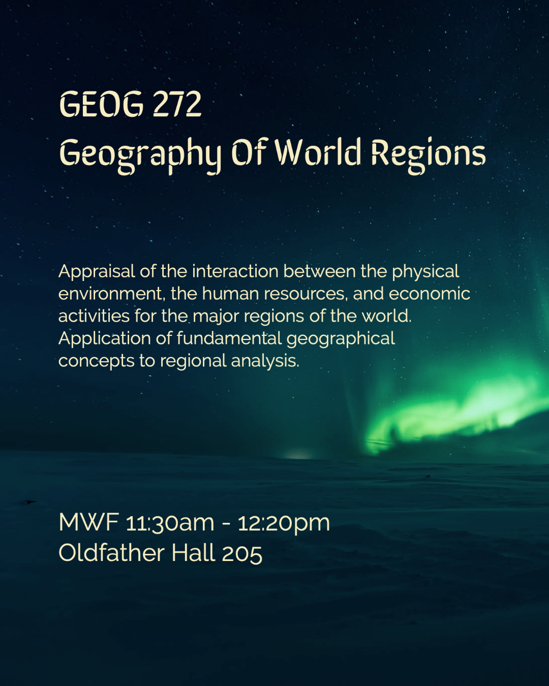 GEOG 272: Geography of World Regions