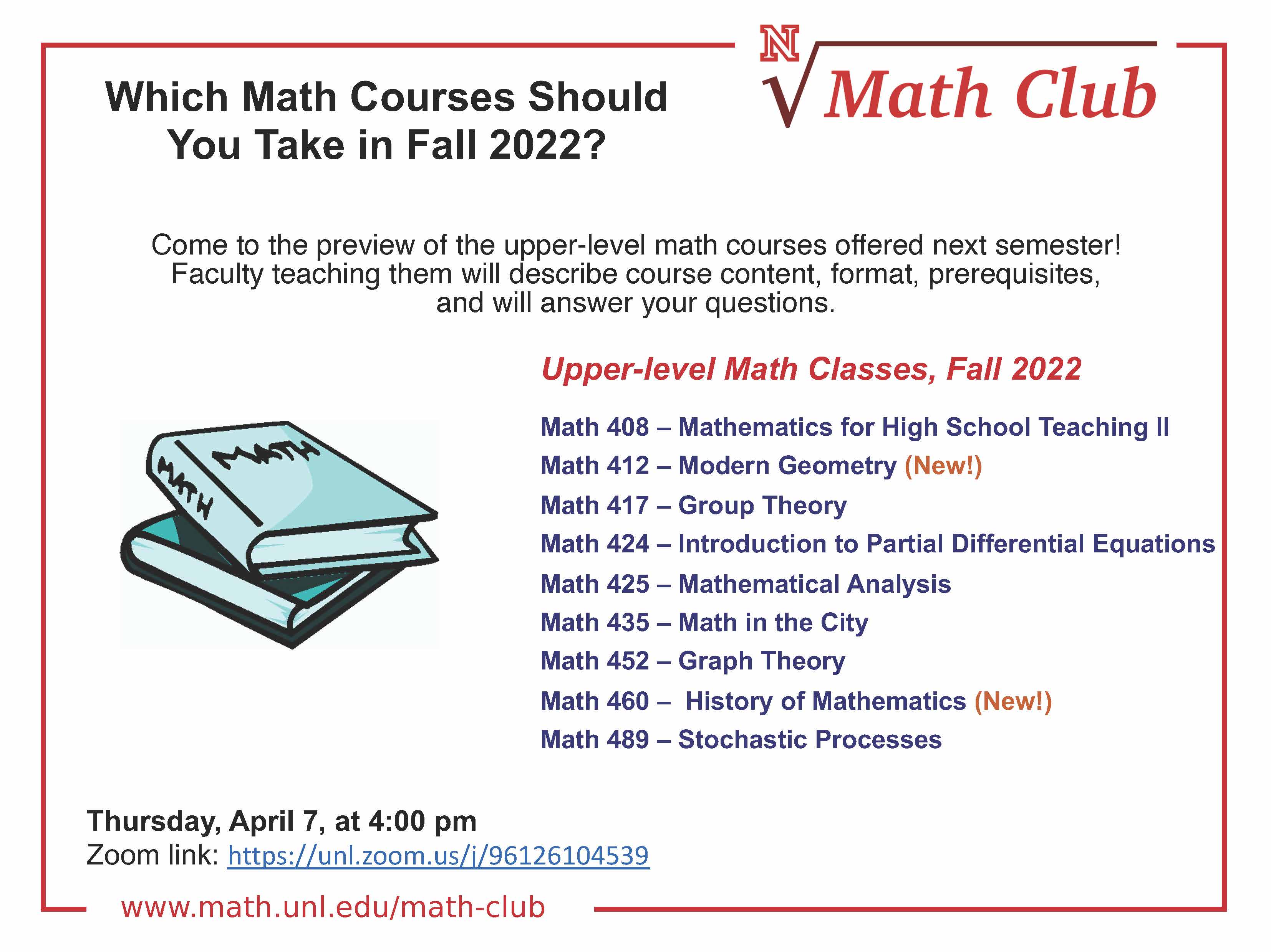 Math Club: Fall 2022 Course Preview