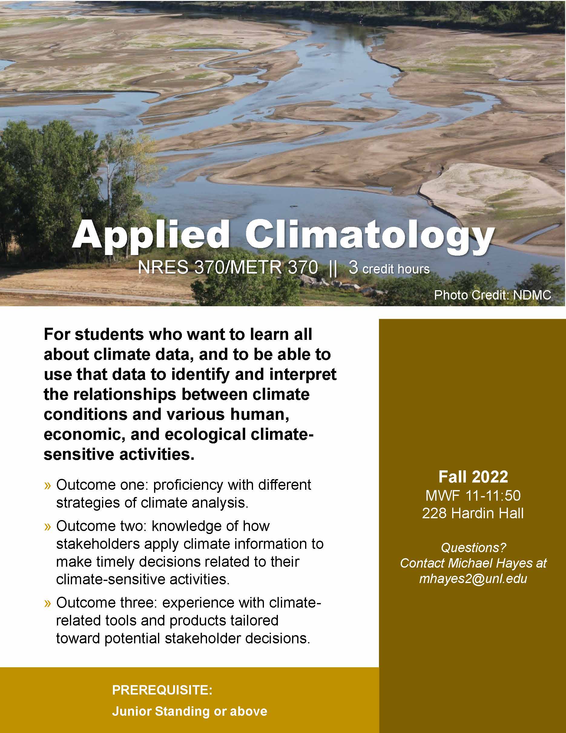 NRES/METR 370: Applied Climatology for Fall 2022