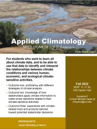 NRES/METR 370: Applied Climatology for Fall 2022