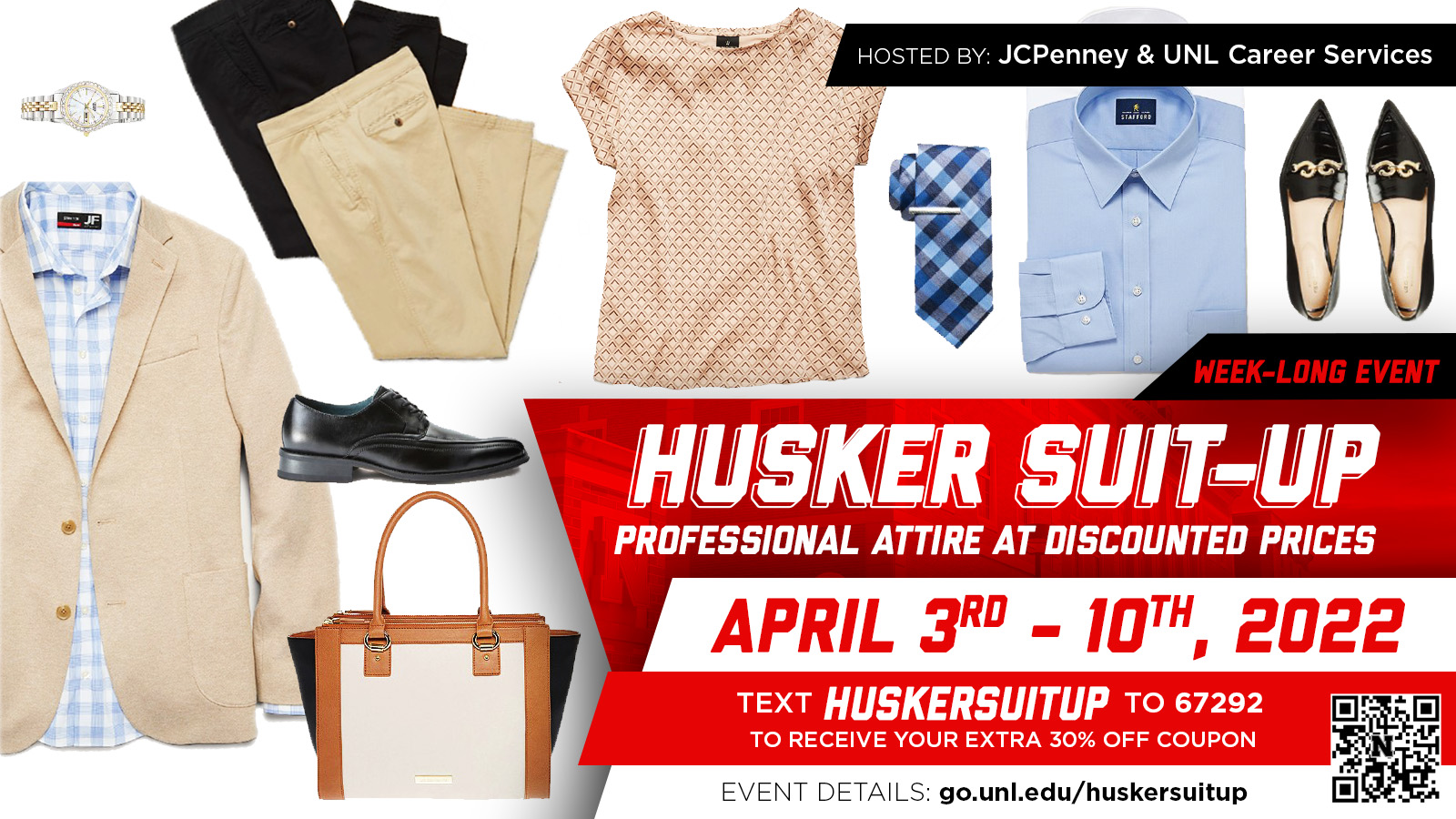 Suit yourself up in career casual or full professional through the Husker Suit-Up Spring event.