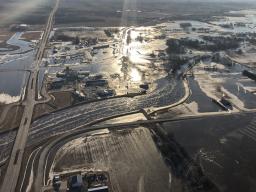 A photo from the Nebraska Emergency Management Agency shows vast flooding in Nebraska.