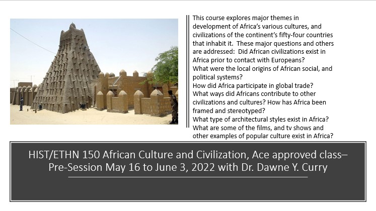 HIST/ETHN 150: African Culture and Civilization