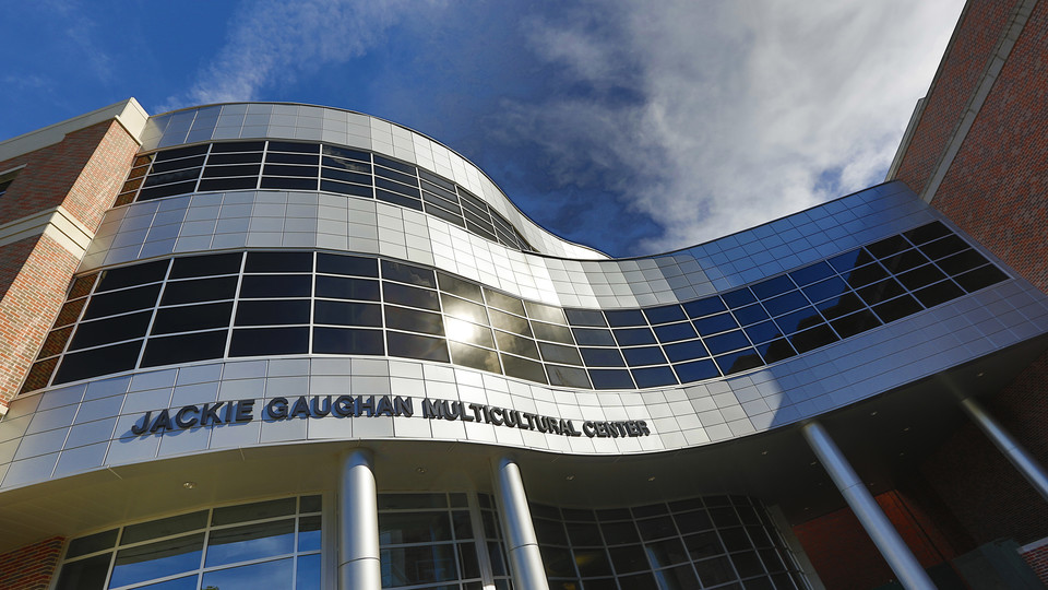 Jackie Gaughan Multicultural Center is located in the heart of city campus, adjacent to the Nebraska Union and greenspace.