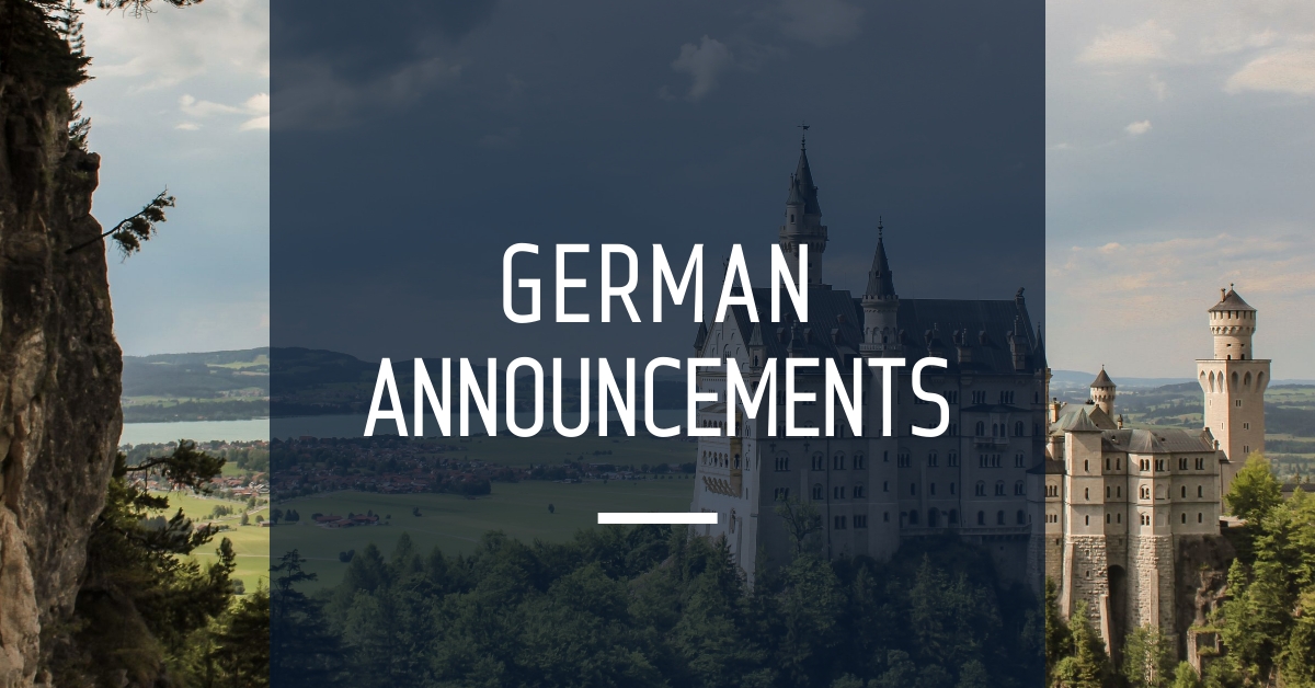 German Announcements