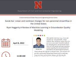 Environmental and Water Resources Engineering Seminar Series: April 8, 2022