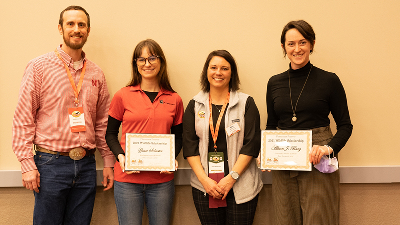 Allison Barg and Grace Schuster have been selected for the 2022 William L. Baxter scholarship from the Nebraska chapters of Pheasants Forever, Inc. and Quail Forever. They received their awards during Pheasant Fest, held in March in Omaha. 