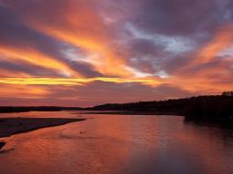 Sunset over the Platte River in Nebraska.